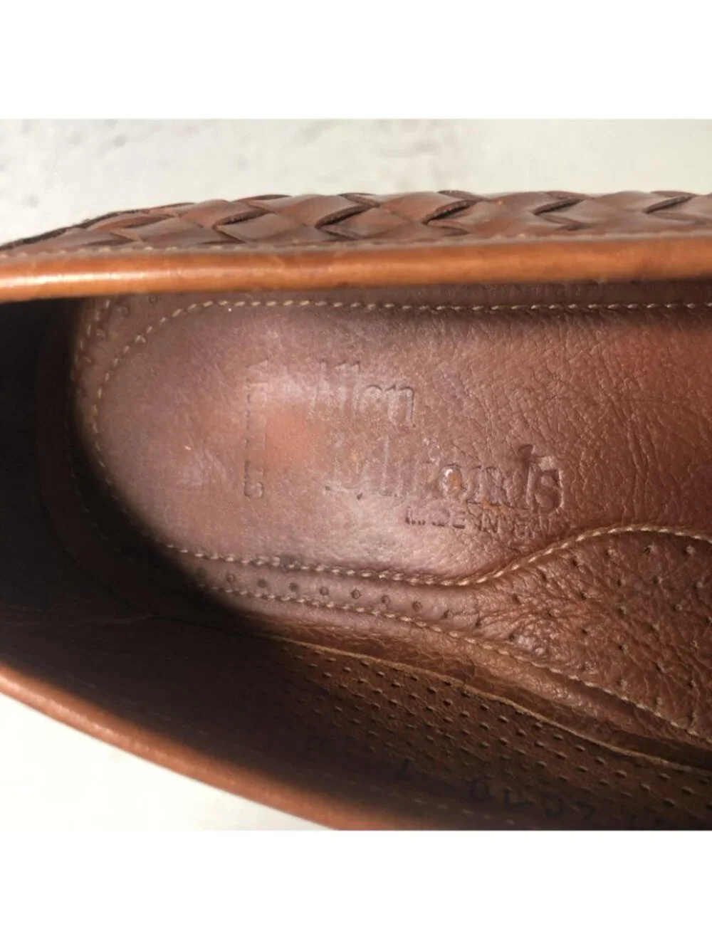 Allen Edmonds Shoes Women 7 Brown Woven Leather Loafer Flats Old Money Preppy